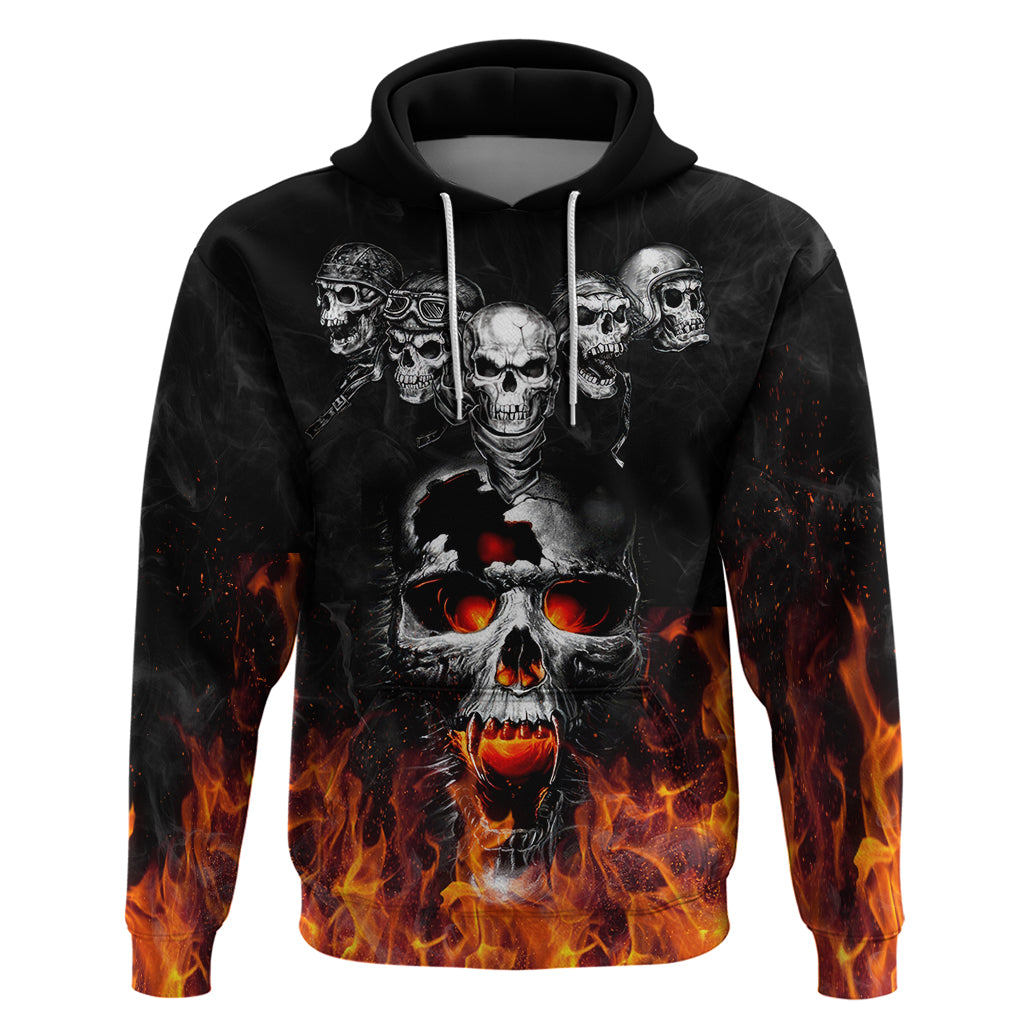 Flaming Skull Hoodie Hoodie Spectral Pyre - Wonder Print Shop