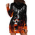 Flaming Skull Hoodie Hoodie Dress Spectral Pyre - Wonder Print Shop