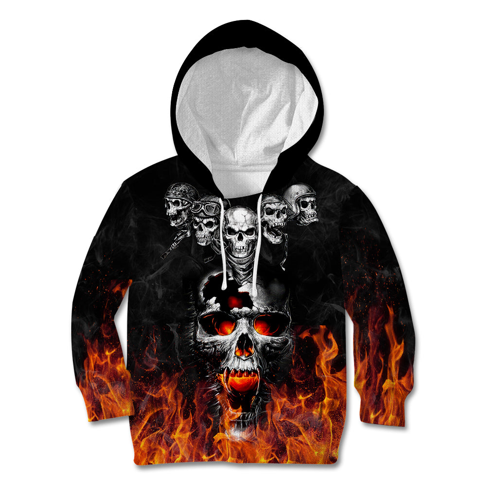 Flaming Skull Hoodie Kid Hoodie Spectral Pyre - Wonder Print Shop