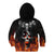 Flaming Skull Hoodie Kid Hoodie Spectral Pyre - Wonder Print Shop