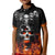 Flaming Skull Hoodie Kid Polo Shirt Spectral Pyre - Wonder Print Shop