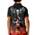 Flaming Skull Hoodie Kid Polo Shirt Spectral Pyre - Wonder Print Shop