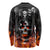 Flaming Skull Hoodie Long Sleeve Shirt Spectral Pyre - Wonder Print Shop