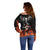 Flaming Skull Hoodie Off Shoulder Sweater Spectral Pyre - Wonder Print Shop