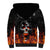 Flaming Skull Hoodie Sherpa Hoodie Spectral Pyre - Wonder Print Shop