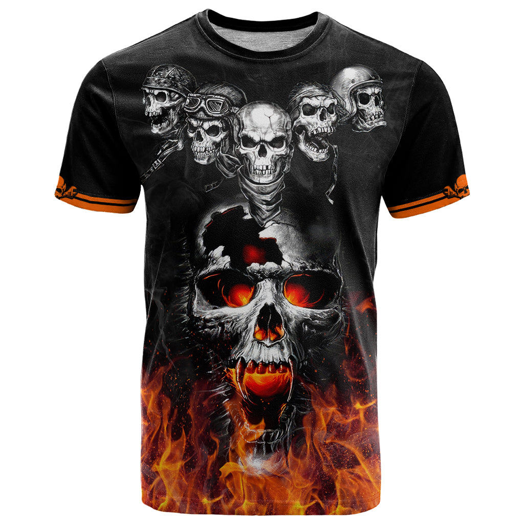 Flaming Skull Hoodie T Shirt Spectral Pyre DT01