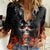 Flaming Skull Hoodie Women Casual Shirt Spectral Pyre DT01