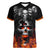 Flaming Skull Hoodie Women V Neck T Shirt Spectral Pyre DT01