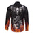 Skull Long Sleeve Button Shirt Five Skull With Motocycle - Wonder Print Shop