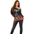 Skull Off Shoulder Sweater Five Skull With Motocycle - Wonder Print Shop