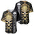 Golden Gothic Skull Baseball Jersey Embracing Ancient Elegance - Wonder Print Shop