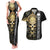 Golden Gothic Skull Couples Matching Tank Maxi Dress And Hawaiian Shirt Embracing Ancient Elegance - Wonder Print Shop