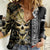 Golden Gothic Skull Women Casual Shirt Embracing Ancient Elegance DT01