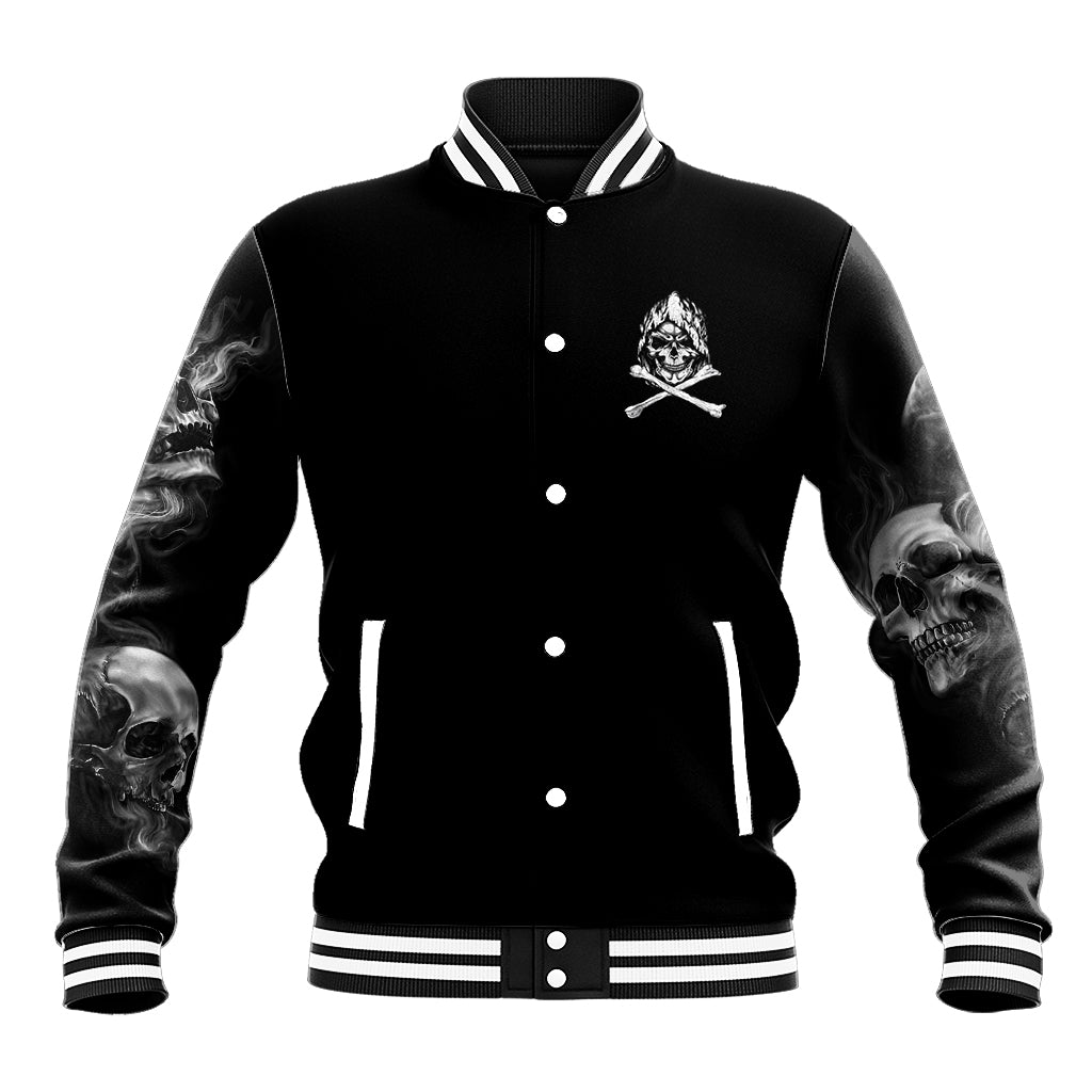 Skull Baseball Jacket I Can Fix Stupid - Wonder Print Shop