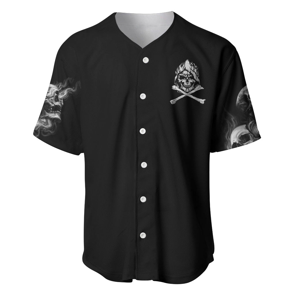 Skull Baseball Jersey I Can Fix Stupid - Wonder Print Shop