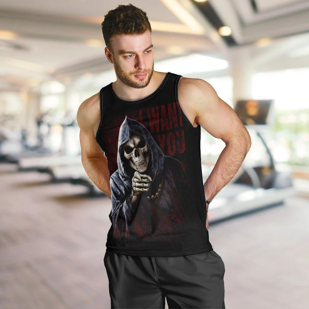 Reaper Men Tank Top Uncle Death Angel Peace Skull DT01