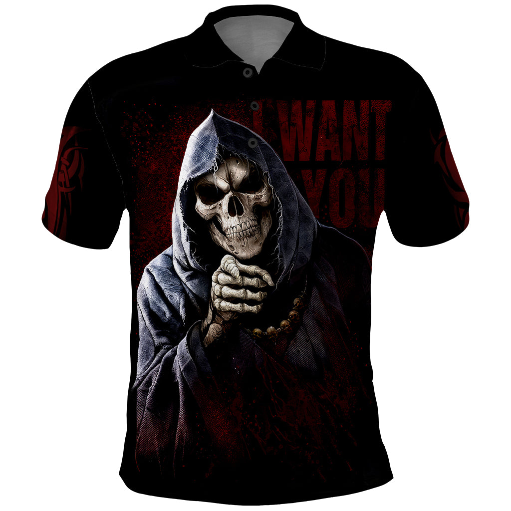 Reaper Polo Shirt Uncle Death Angel Peace Skull - Wonder Print Shop