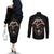 Reaper Heart Couples Matching Off The Shoulder Long Sleeve Dress and Long Sleeve Button Shirts Eternal Embrace - Uniting Souls in the Realm of Skulls DT01