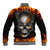 Metal Skull Baseball Jacket Infernal Chains in Fiery Abyss - Wonder Print Shop