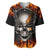 Metal Skull Baseball Jersey Infernal Chains in Fiery Abyss - Wonder Print Shop