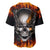 Metal Skull Baseball Jersey Infernal Chains in Fiery Abyss - Wonder Print Shop