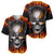 Metal Skull Baseball Jersey Infernal Chains in Fiery Abyss - Wonder Print Shop