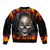 Metal Skull Bomber Jacket Infernal Chains in Fiery Abyss - Wonder Print Shop