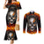 Metal Skull Couples Matching Mermaid Dress and Long Sleeve Button Shirts Infernal Chains in Fiery Abyss DT01