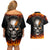 Metal Skull Couples Matching Off Shoulder Short Dress and Hawaiian Shirt Infernal Chains in Fiery Abyss - Wonder Print Shop