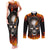 Metal Skull Couples Matching Tank Maxi Dress and Long Sleeve Button Shirts Infernal Chains in Fiery Abyss - Wonder Print Shop