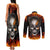 Metal Skull Couples Matching Tank Maxi Dress and Long Sleeve Button Shirts Infernal Chains in Fiery Abyss - Wonder Print Shop