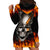 Metal Skull Hoodie Dress Infernal Chains in Fiery Abyss - Wonder Print Shop