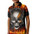 Metal Skull Kid Polo Shirt Infernal Chains in Fiery Abyss - Wonder Print Shop