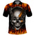 Metal Skull Polo Shirt Infernal Chains in Fiery Abyss - Wonder Print Shop