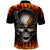 Metal Skull Polo Shirt Infernal Chains in Fiery Abyss - Wonder Print Shop