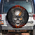 Metal Skull Spare Tire Cover Infernal Chains in Fiery Abyss - Wonder Print Shop