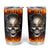 Metal Skull Tumbler Cup Infernal Chains in Fiery Abyss