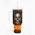 Metal Skull Tumbler With Handle Infernal Chains in Fiery Abyss