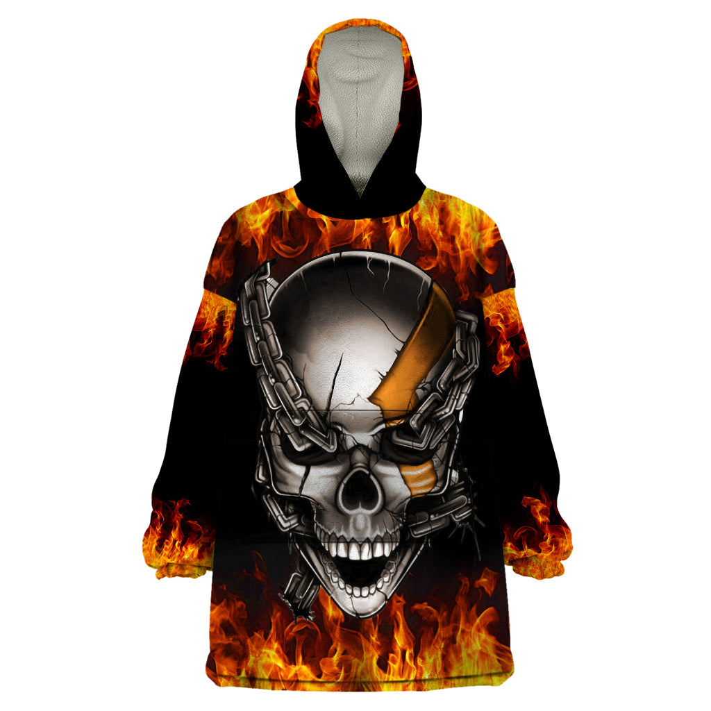 Metal Skull Wearable Blanket Hoodie Infernal Chains in Fiery Abyss DT01