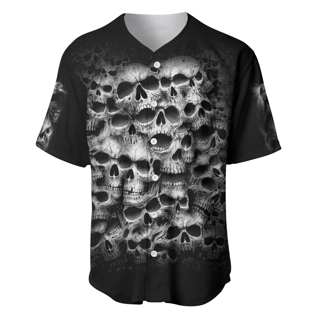 Skull Baseball Jersey Twisted Head Skull - Wonder Print Shop