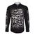 Skull Long Sleeve Button Shirt Twisted Head Skull - Wonder Print Shop