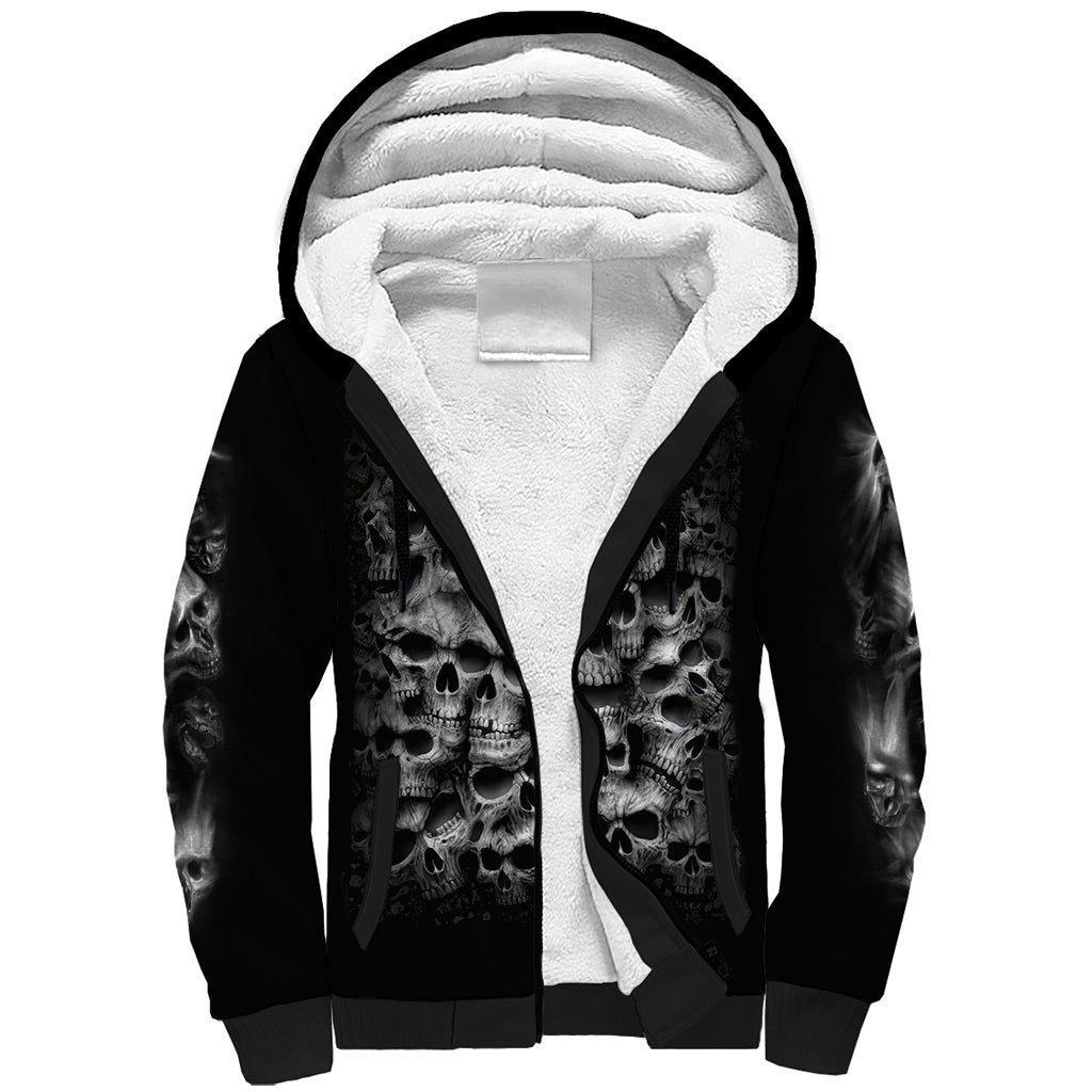 Skull Sherpa Hoodie Twisted Head Skull DT01