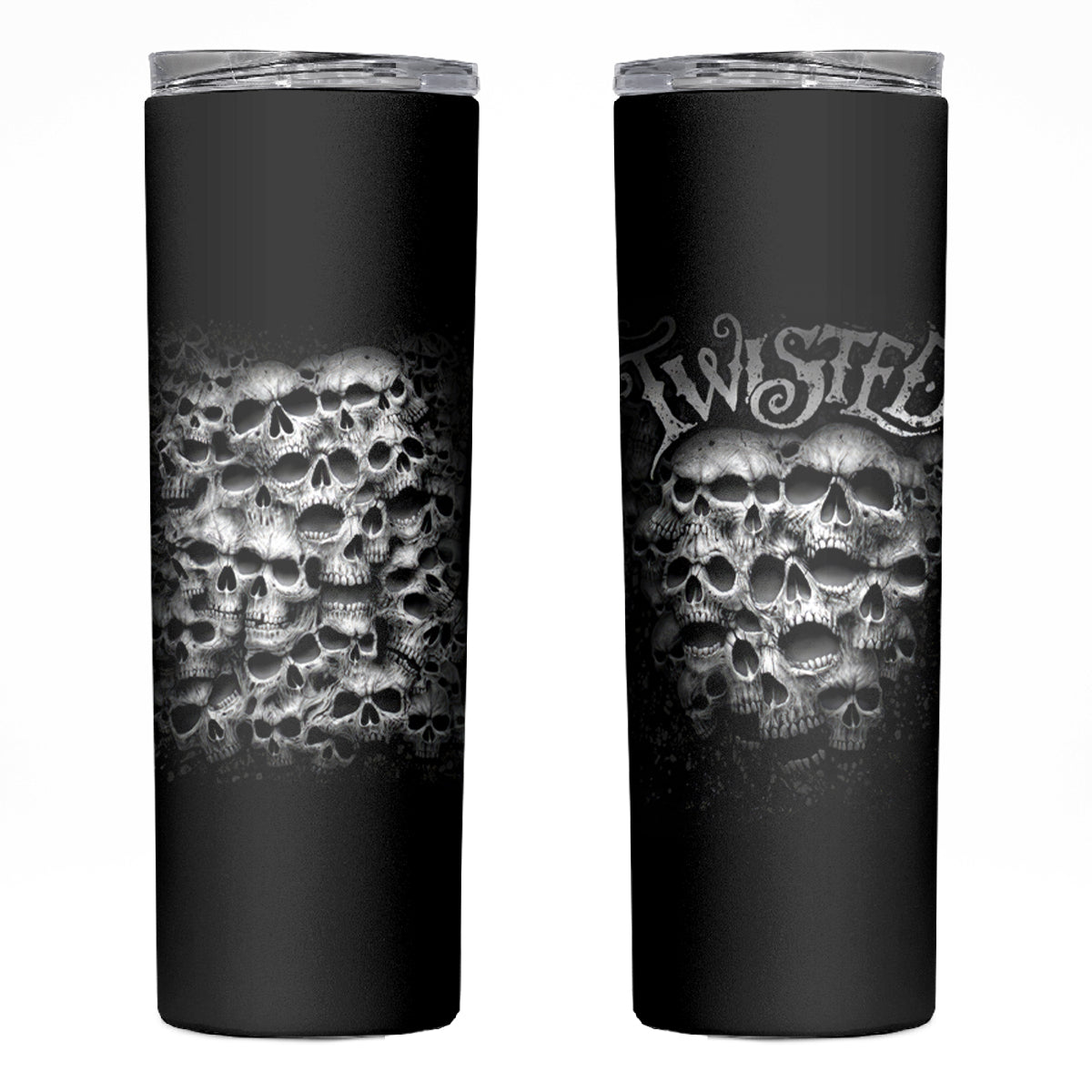 Skull Skinny Tumbler Twisted Head Skull