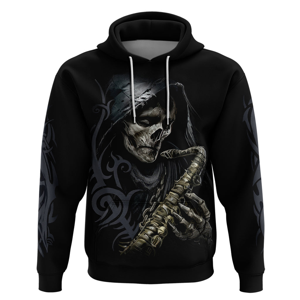 Skull Hoodie Musician Of Death - Wonder Print Shop