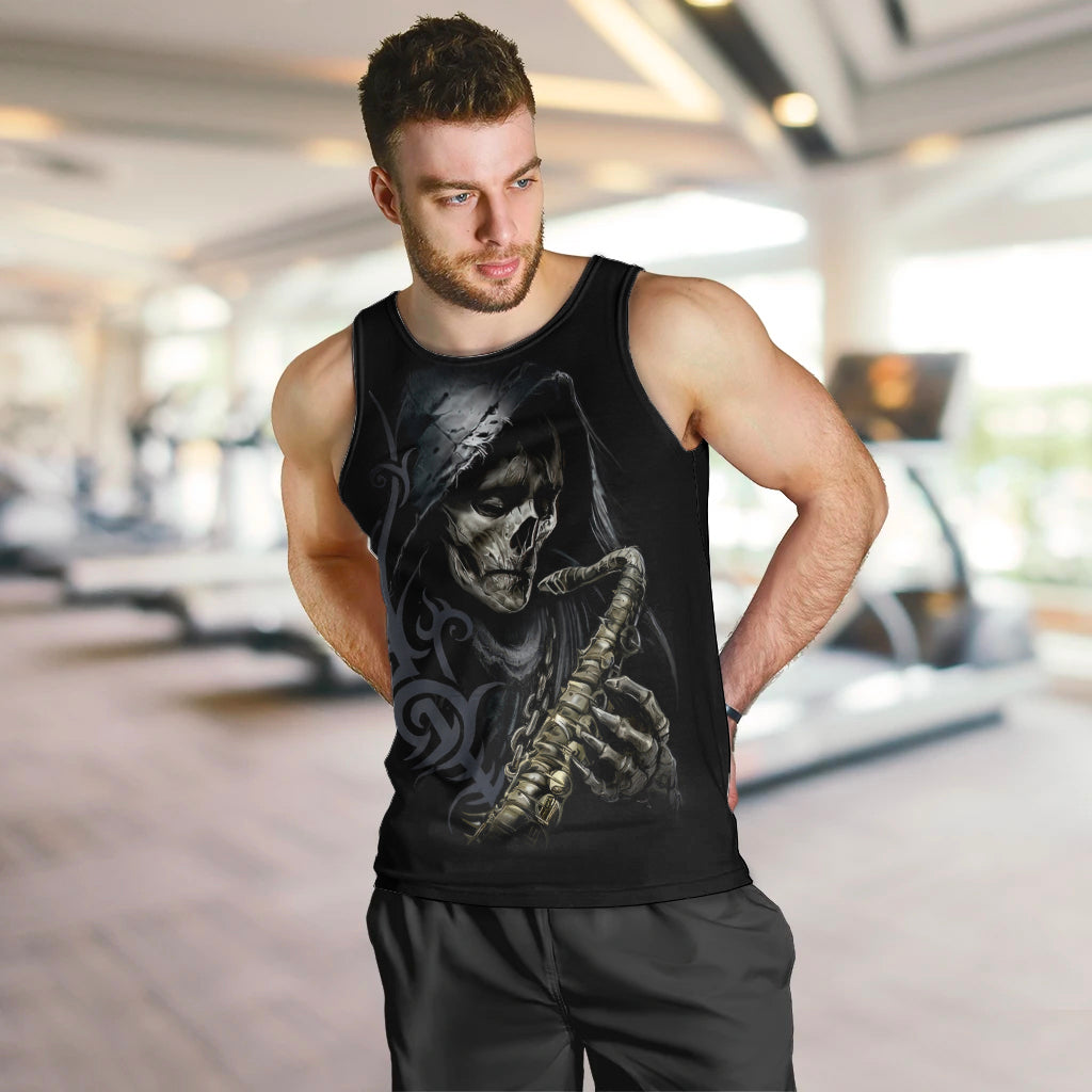 Skull Men Tank Top Musician Of Death DT01