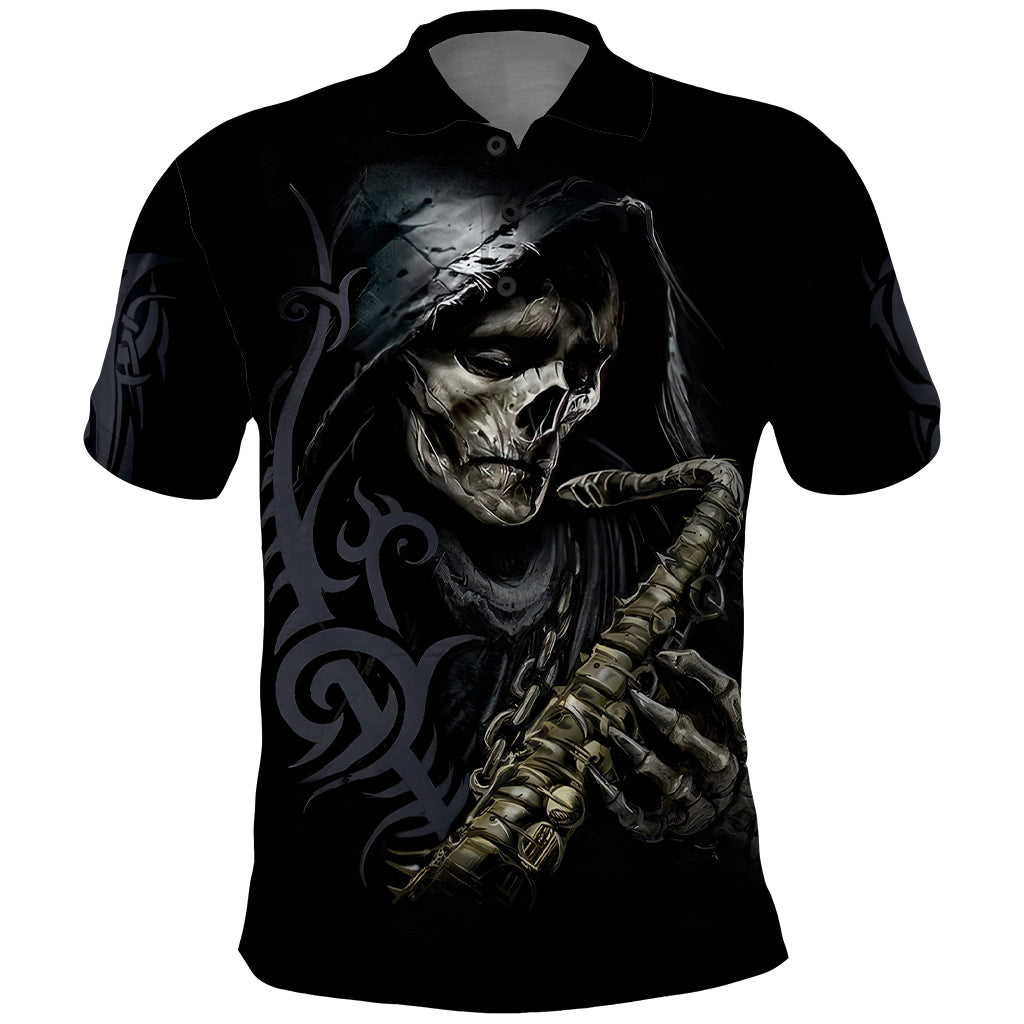 Skull Polo Shirt Musician Of Death - Wonder Print Shop