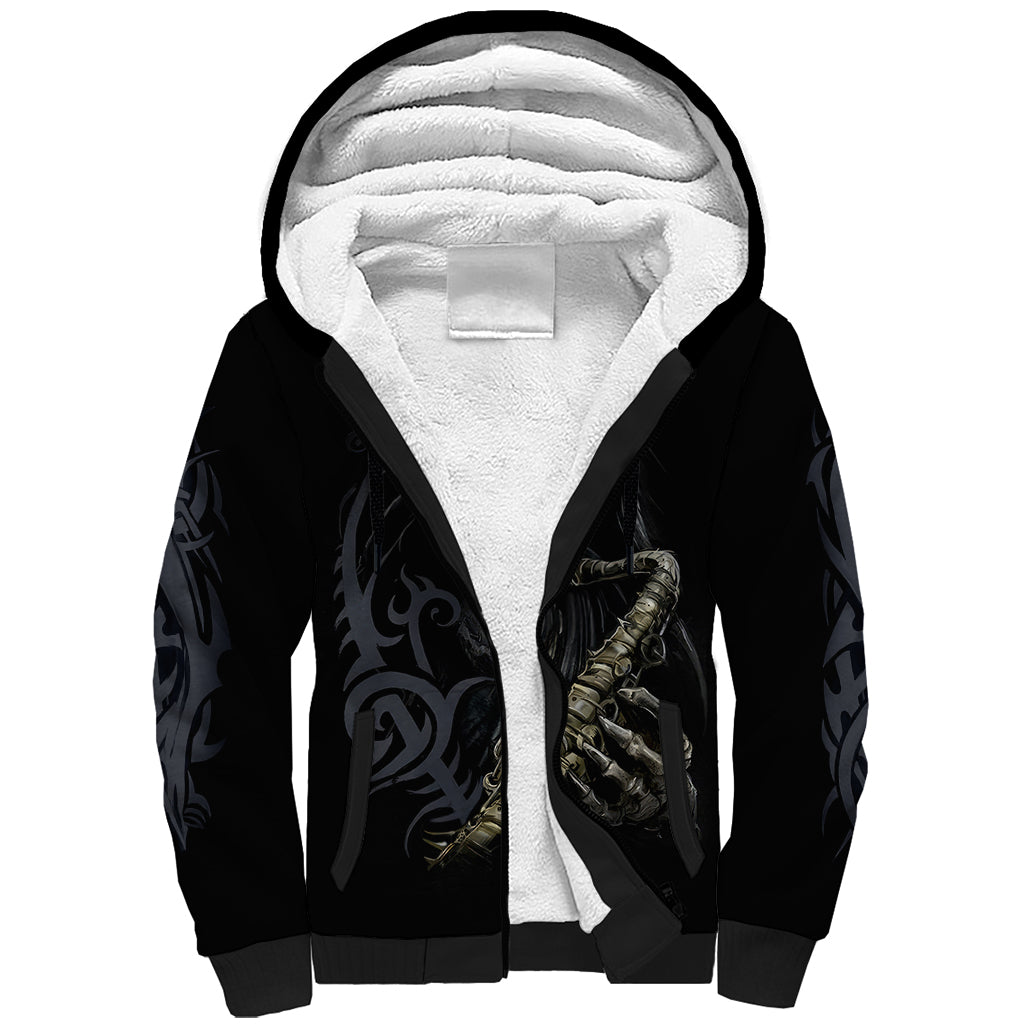 Skull Sherpa Hoodie Musician Of Death DT01