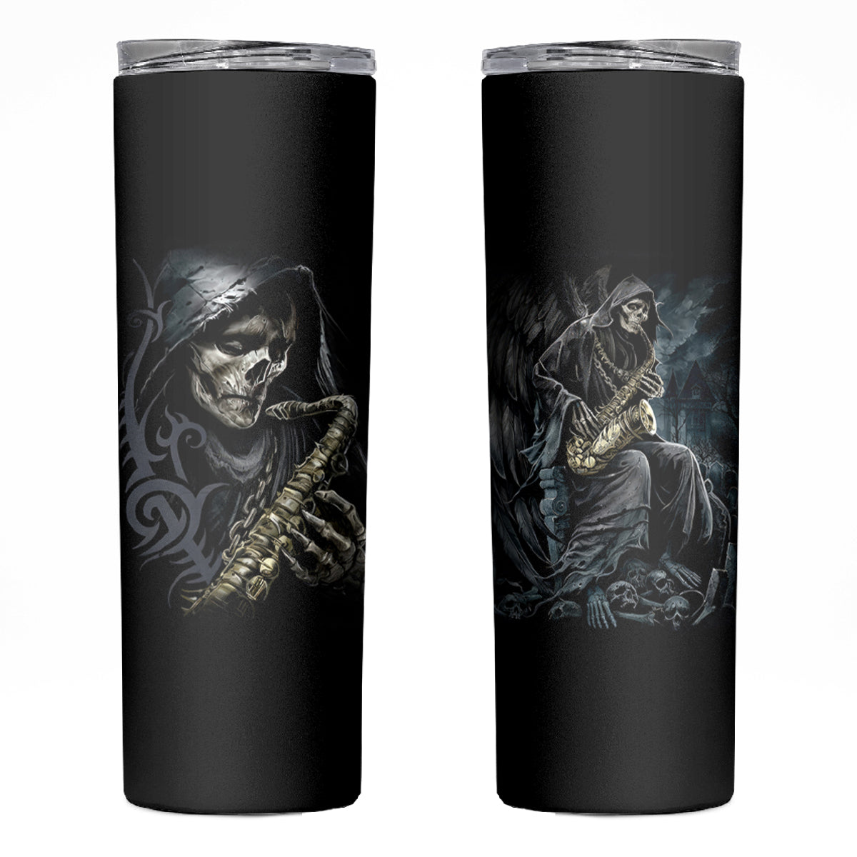 Skull Skinny Tumbler Musician Of Death