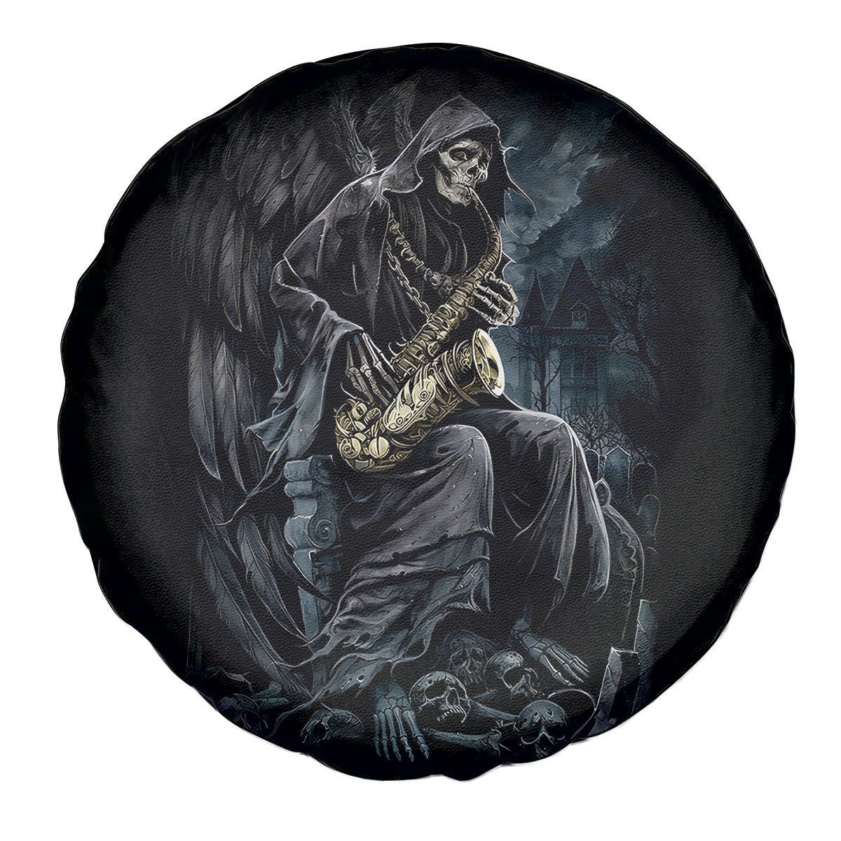 Skull Spare Tire Cover Musician Of Death - Wonder Print Shop