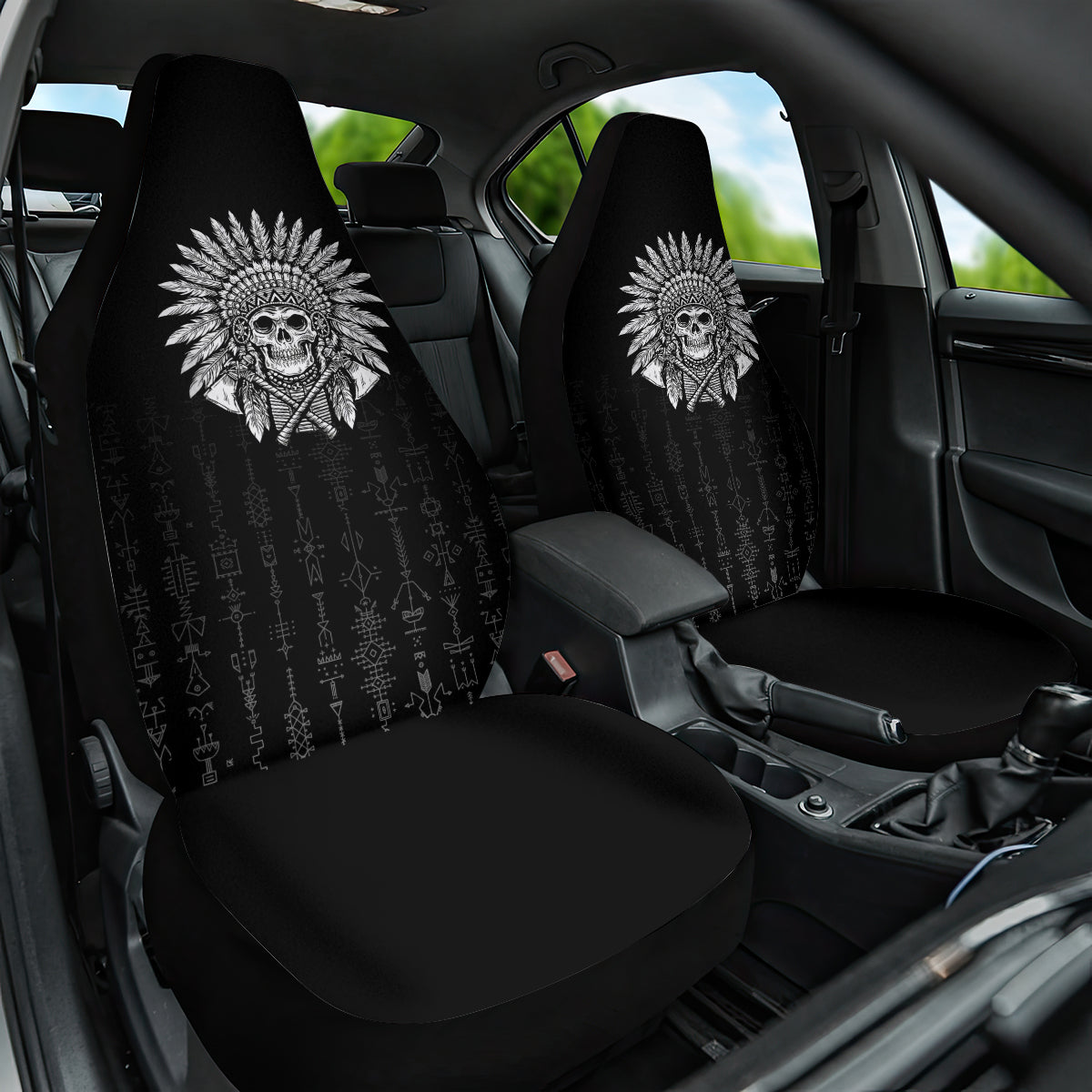 Skull Car Seat Cover Chief Skeleton - Wonder Print Shop